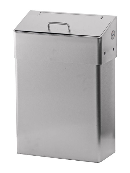 Hygiene-Abfallbehälter 10 Liter RVS Edelstahl AFP-C, HBU 10 E - Mit Klappdeckel + Innenring