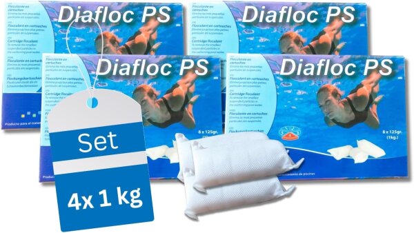 4 x 1 kg Flockkartusche für Pools