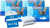 4 x 1 kg Flockkartusche für Pools